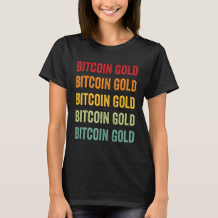 Bitcoin Gold Crypto Rainbow Text Design T-Shirt