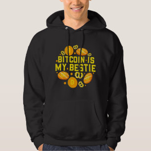 Bitcoin Golden Crypto Logo Bestie Friend Currency  Hoodie