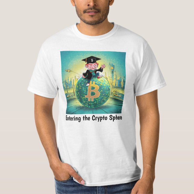 Bitcoin Graduation White T-Shirt (Front)