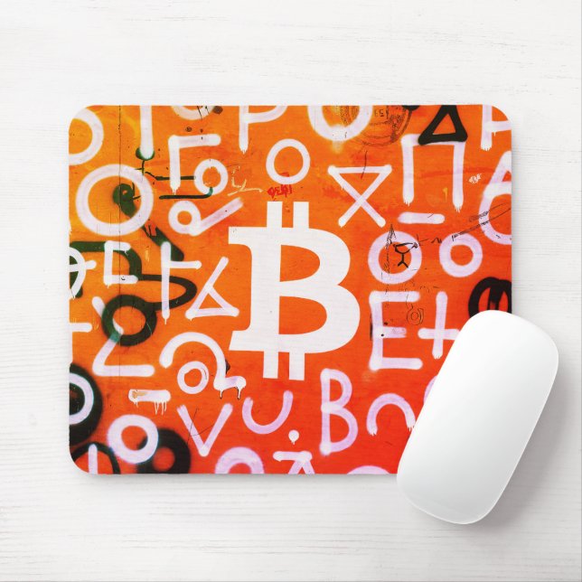 "Bitcoin Graffiti" (Style #7) Street Art Mouse Pad (With Mouse)