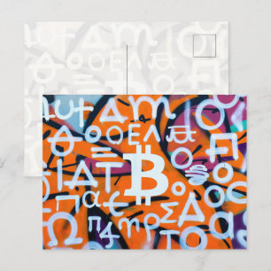 "Bitcoin Graffiti" (Style #8) Street Art Postcard