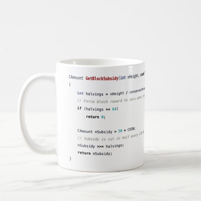 Bitcoin Halving Mug (Left)