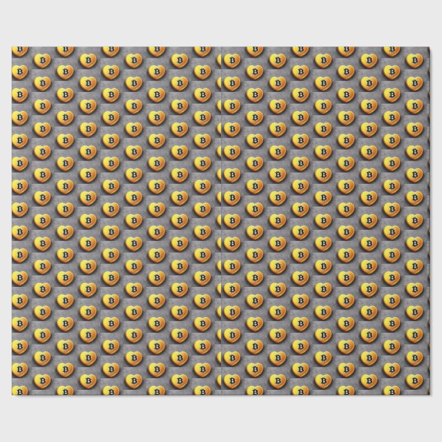 Bitcoin Heart Wrapping Paper (Seam)