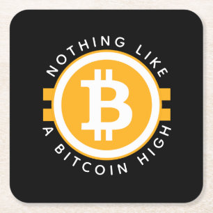 Bitcoin High Square Paper Coaster