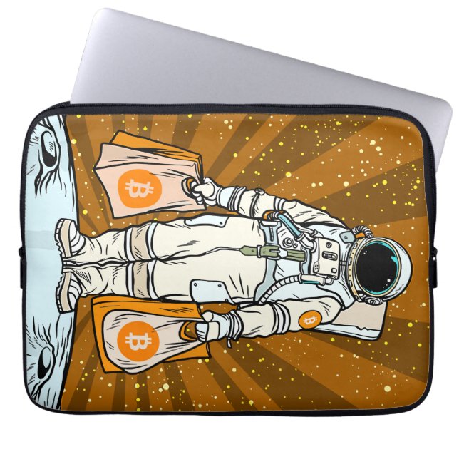 BITCOIN-HODL-Crypto Astronaut Laptop Sleeve (Front)
