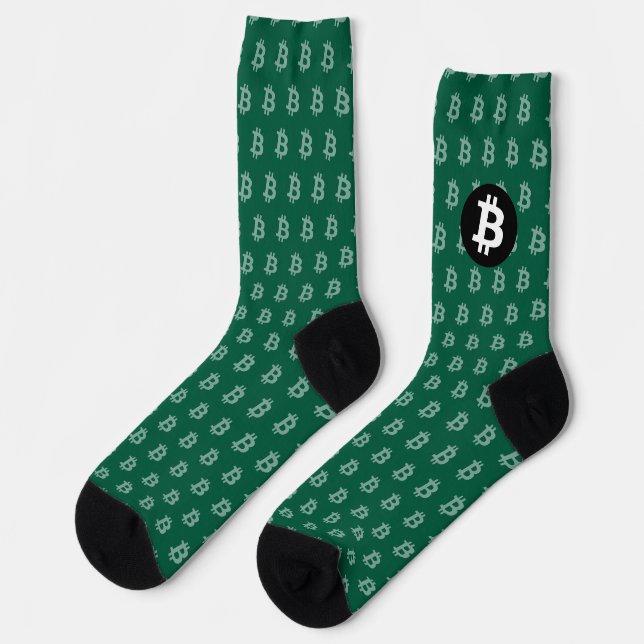 Bitcoin Hunter Green (Style 2) Socks (Left)