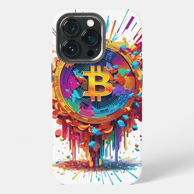 Bitcoin illustration iPhone case (Back)