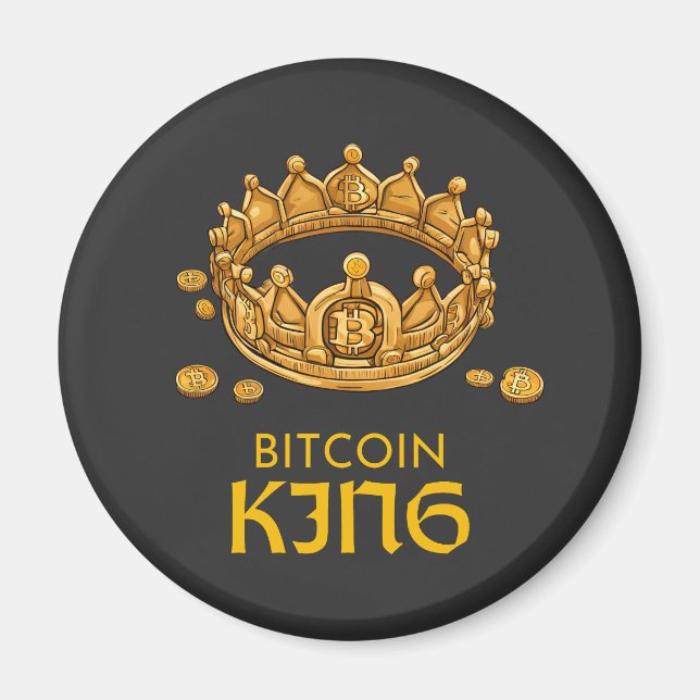 Bitcoin King Crypto King Father's Day Magnet (Front)