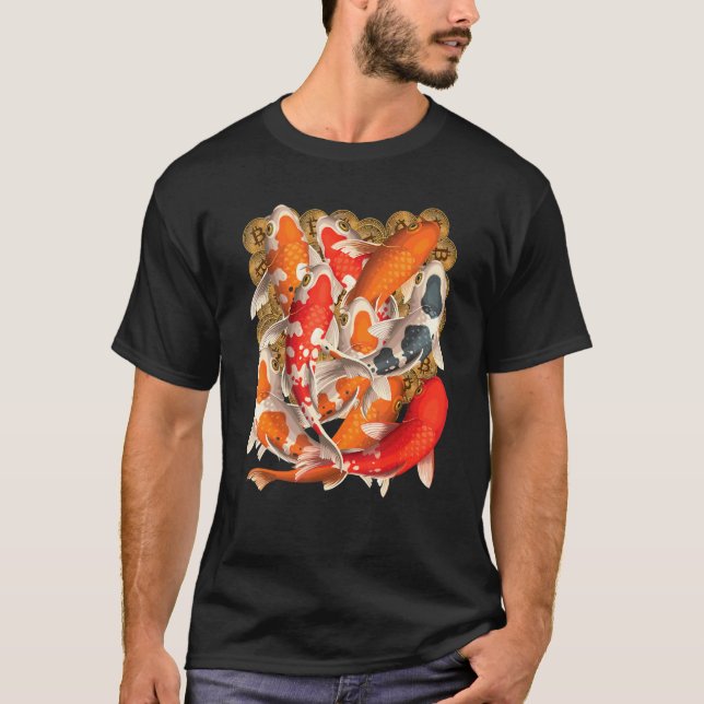 Bitcoin Koi Fish Pond T-Shirt (Front)