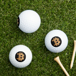 BITCOIN LETTER B VINTAGE CRYPTOCURRENCY   GOLF BALLS