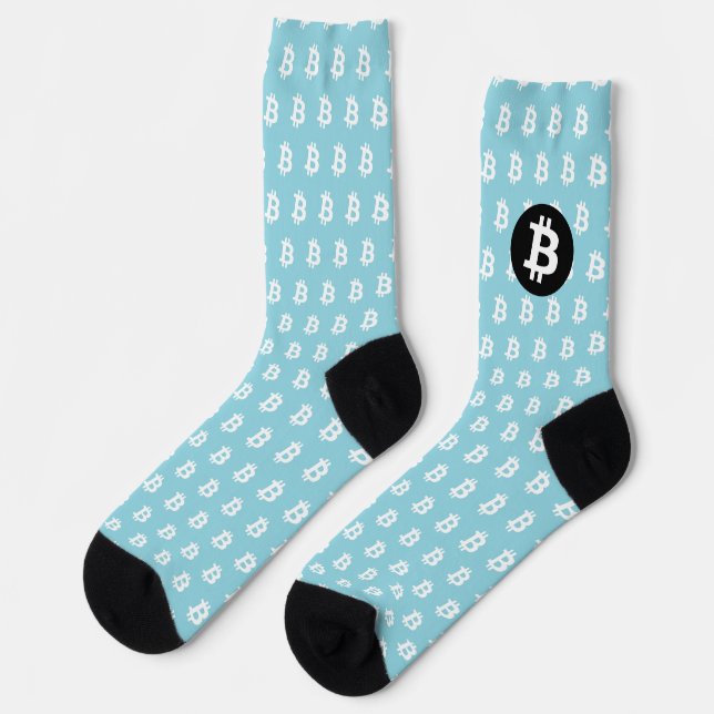 Bitcoin Light Blue Socks (Left)