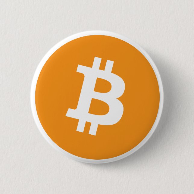 Bitcoin logo 6 cm round badge (Front)
