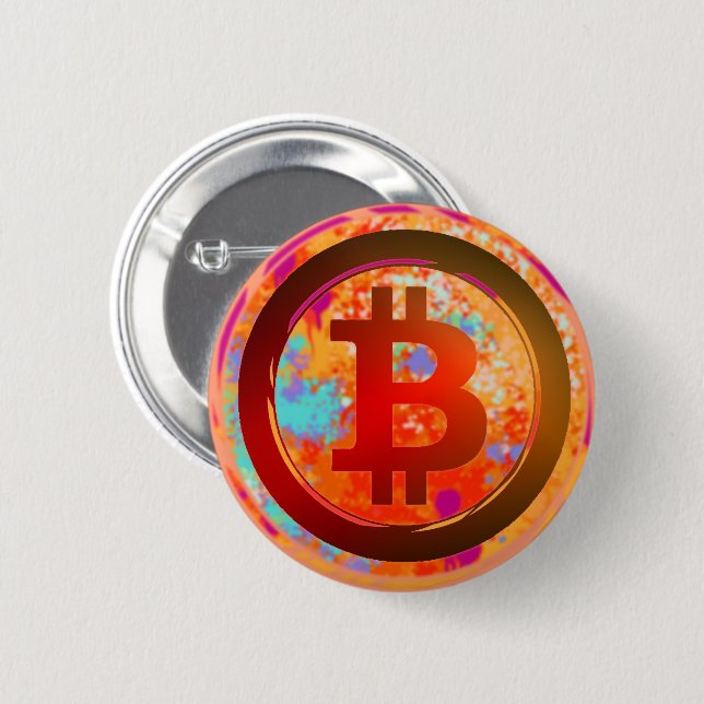 Bitcoin Logo 6 Cm Round Badge (Front & Back)