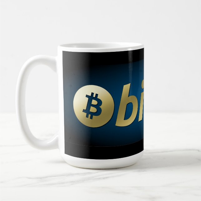 Bitcoin logo coffee mug (Left)