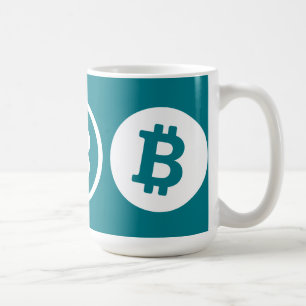Bitcoin logo coffee mug