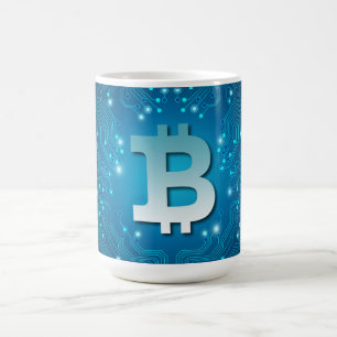 Bitcoin logo coffee mug