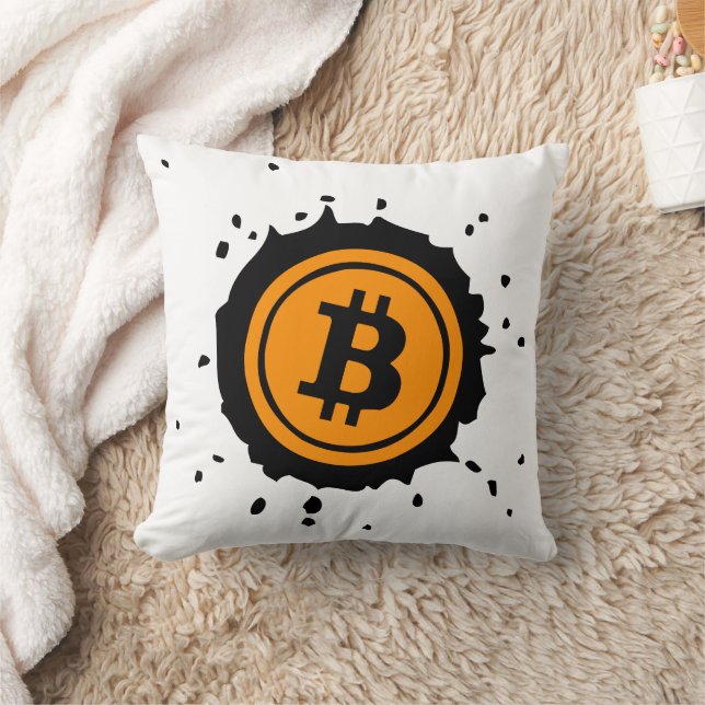 Bitcoin Logo Crypto Currency Cushion (Blanket)