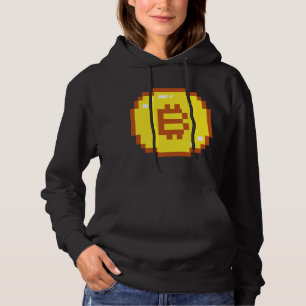 Bitcoin Logo Emblem Crypto Blockchain 8bit Pixel R Hoodie