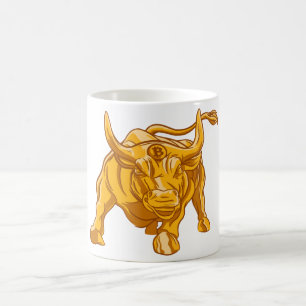 Bitcoin Logo Gold Bull Coffee Mug