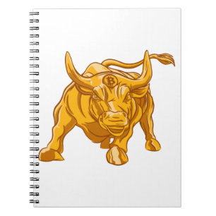 Bitcoin Logo Gold Bull Notebook