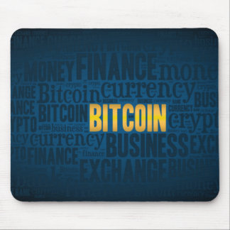 Bitcoin logo graphic wordart mouse pad