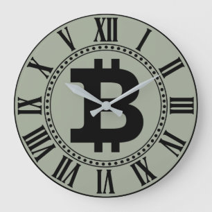 Bitcoin logo graphics business, office wall large clock