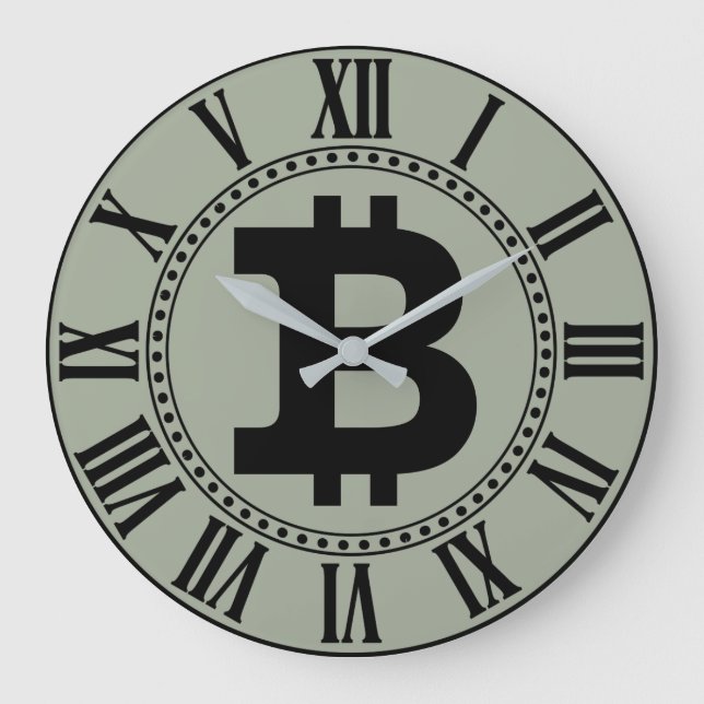 Bitcoin logo graphics business, office wall large clock (Front)