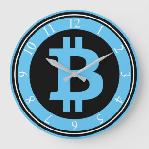 Bitcoin logo graphics business, office wall large clock