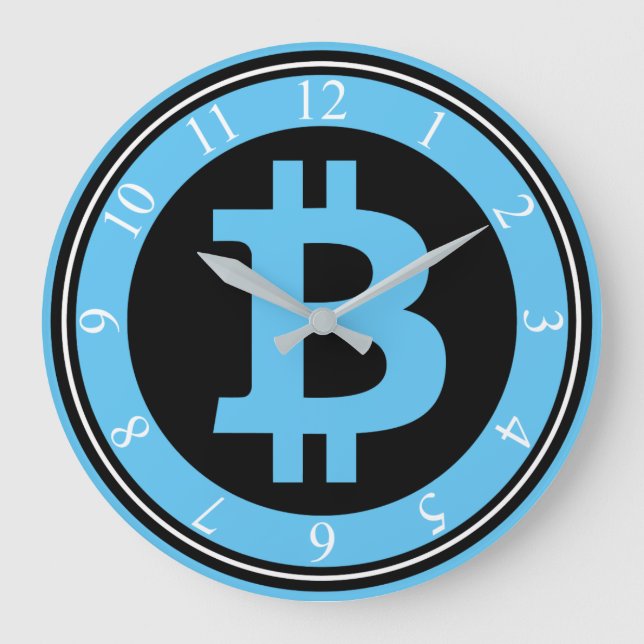 Bitcoin logo graphics business, office wall large clock (Front)