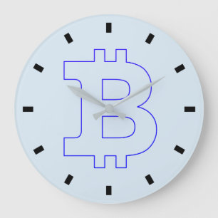 Bitcoin logo graphics business, office wall large clock