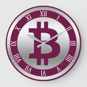 Bitcoin logo graphics business, office wall large clock