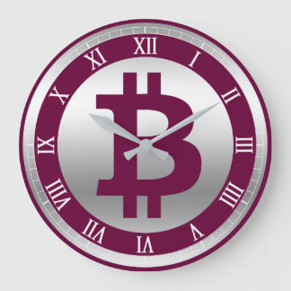 Bitcoin logo graphics business, office wall large clock