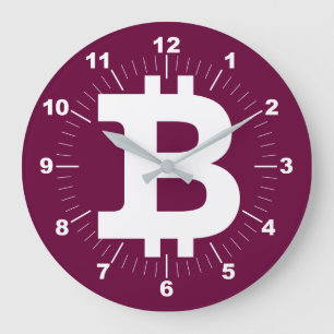 Bitcoin logo graphics business, office wall large clock