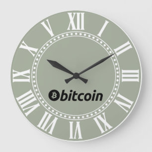 Bitcoin logo graphics business, office wall large clock