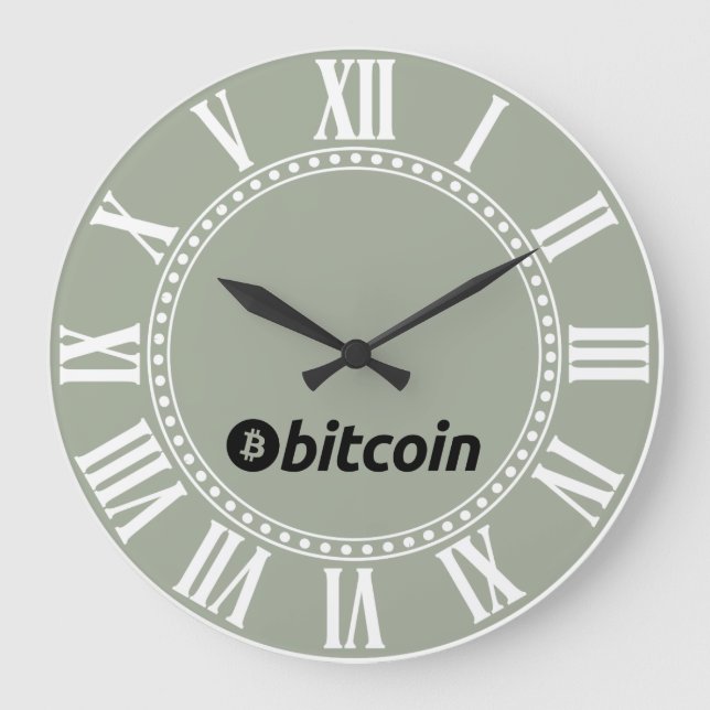 Bitcoin logo graphics business, office wall large clock (Front)