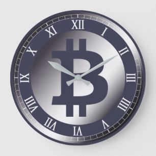 Bitcoin logo graphics business, office wall large clock