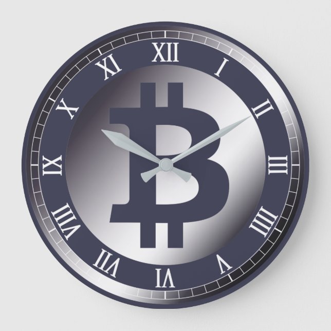 Bitcoin logo graphics business, office wall large clock (Front)