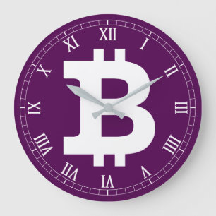 Bitcoin logo graphics business, office wall large clock