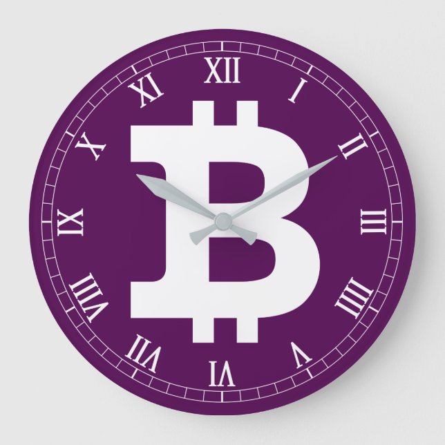 Bitcoin logo graphics business, office wall large clock (Front)