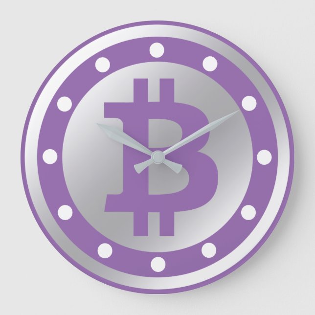 Bitcoin logo graphics business, office wall large clock (Front)