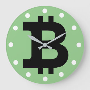 Bitcoin logo graphics business, office wall large clock