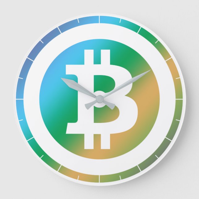 Bitcoin logo graphics business, office wall large clock (Front)