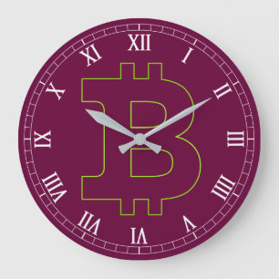 Bitcoin logo graphics business, office wall large clock