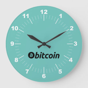 Bitcoin logo graphics business, office wall large clock