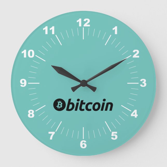 Bitcoin logo graphics business, office wall large clock (Front)