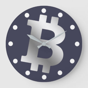 Bitcoin logo graphics business, office wall large clock