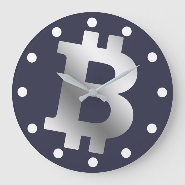 Bitcoin logo graphics business, office wall large clock (Front)