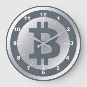 Bitcoin logo graphics business, office wall large clock