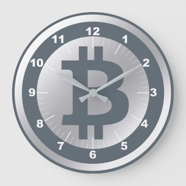 Bitcoin logo graphics business, office wall large clock (Front)