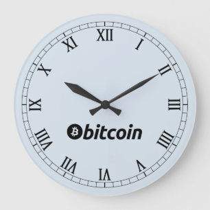 Bitcoin logo graphics business, office wall large clock